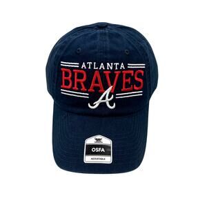 MLB Atlanta Braves Hat Adjustable New Embroidered Navy Cotton Baseball Cap Logo